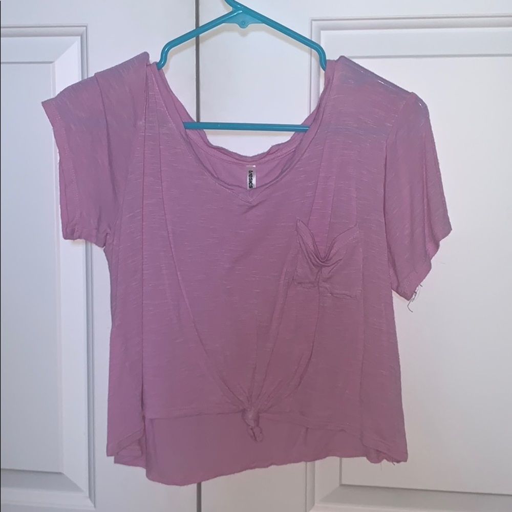 pinkish purple shirt